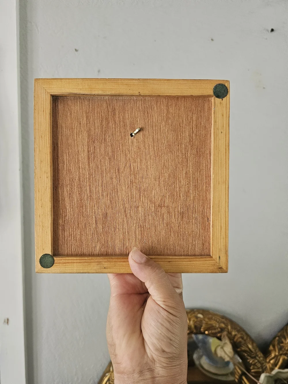 Wood-Framed Lavender Tile Plaques - Natural Wood Teivet Set Cottagecore